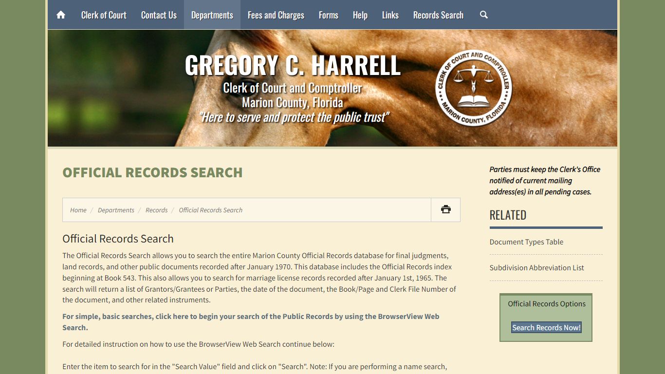 Official Records Search - Marion County Clerk